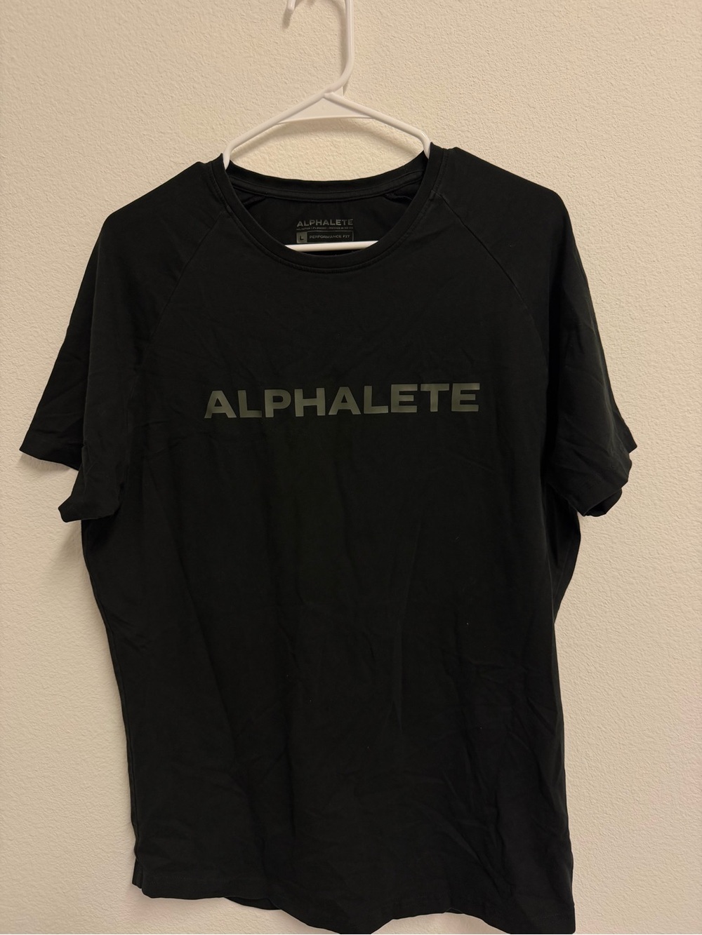Alphalete Black Short-Sleeve Crewneck Tee with Subtle Logo